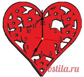 Часы «Сердце из цветов»