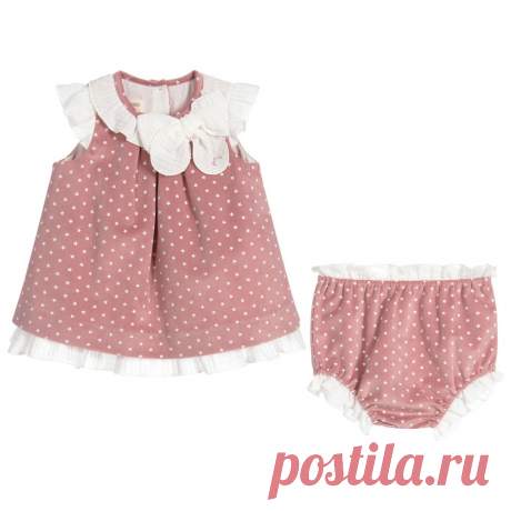 Nanos - Pink Velour Dress Set | Childrensalon