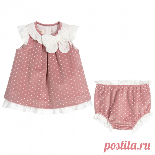 Nanos - Pink Velour Dress Set | Childrensalon