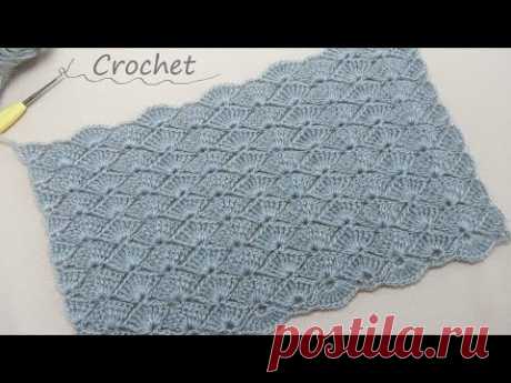 Очень простой УЗОР крючком - ВСЕГО 1 ряд! ВЯЗАНИЕ для начинающих💚 EASY Pattern Crochet for beginners