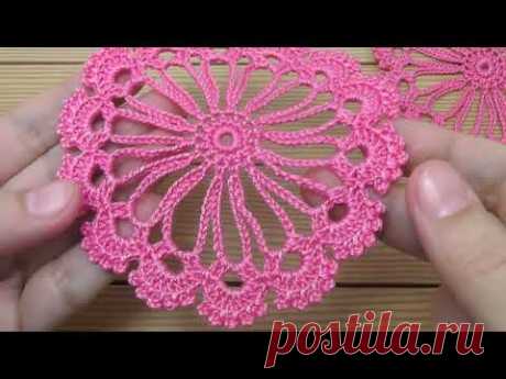ОЧЕНЬ ПРОСТОЙ цветочный МОТИВ вязание крючком МК  Beautiful Flower Crochet Tutorial for beginners