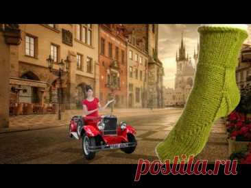 Носки из толстой пряжи. Очень просто.Спицами.  #2024