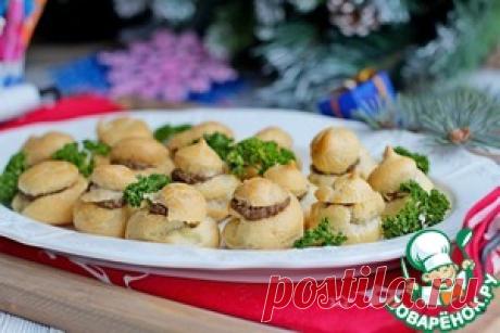Профитроли с паштетом из куриной печени - кулинарный рецепт