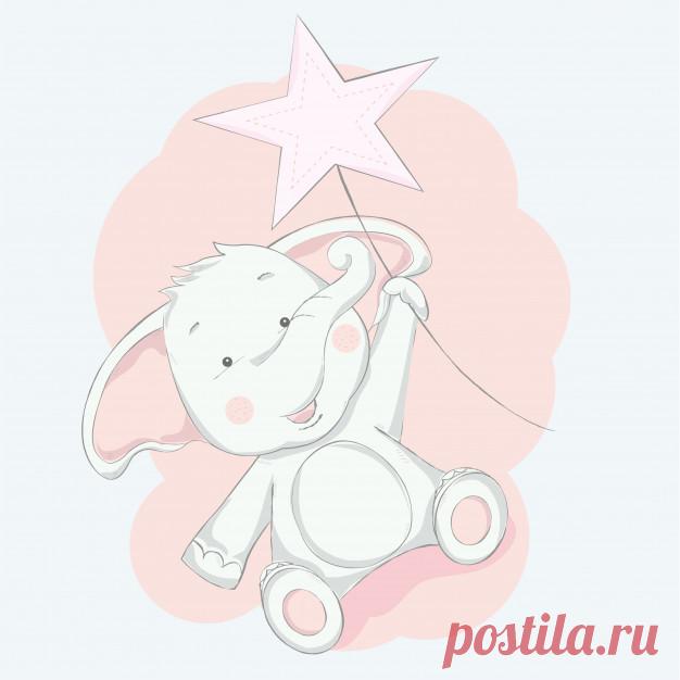 Симпатичный слоненок с мультяшным звездой Более миллиона свободных векторов, PSD, фотографии и бесплатные иконки. Эксклюзивные халявы и все графические ресурсы, которые необходимые для ваших проектов