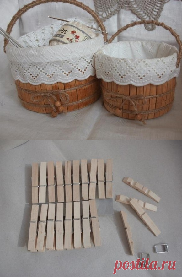 Корзинка из прищепок