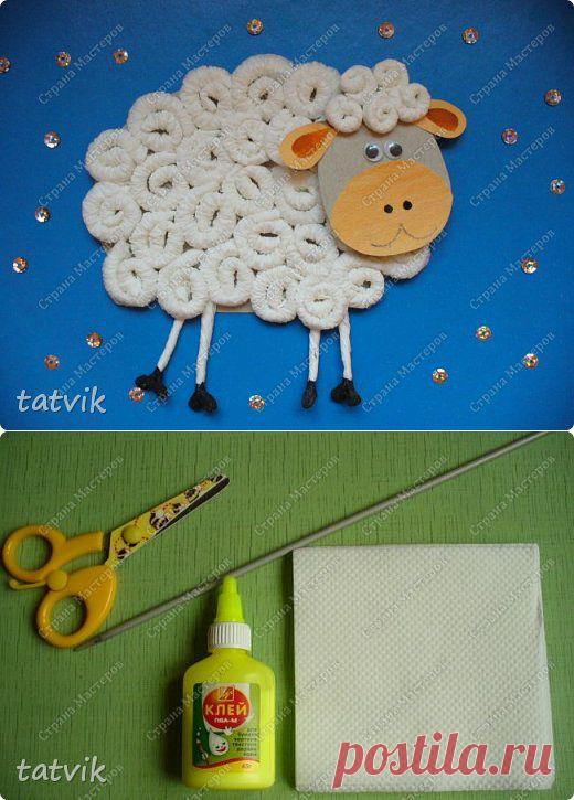 "Овечка в колечках" - мастер-класс из салфеток