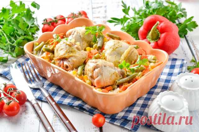 Курица с замороженными овощами в духовке рецепт фото пошагово и видео - 1000.menu