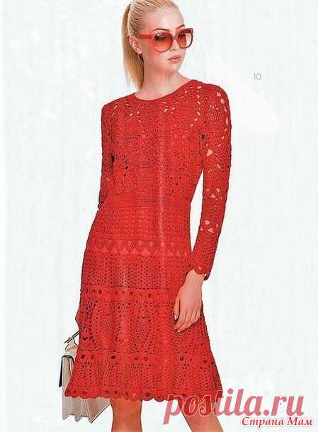 . Красный Кардинал. Платье крючком от Oscar de la Renta. - Все в ажуре... (вязание крючком) - Страна Мам
