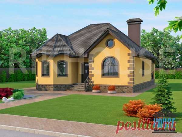 артикул КО-606  Одноэтажный дом с террасой (площадь 108 м²) all-proekt