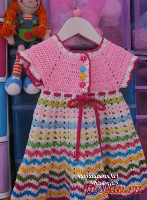 Связать крючком детские и взрослые платья и сарафаны. Идеи