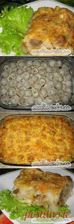 Пельмени, запеченные в духовке под сыром