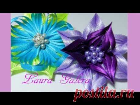 Flor calada en cintas Ribbon flower Flor de fita
