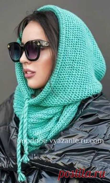 Как связать теплый снуд-капюшон спицами - Klubok - Modnoe Vyazanie.ru.com