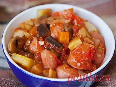 Овощное рагу с грибами и сосисками - рецепт приготовления с фото / COOK-MASTER.RU