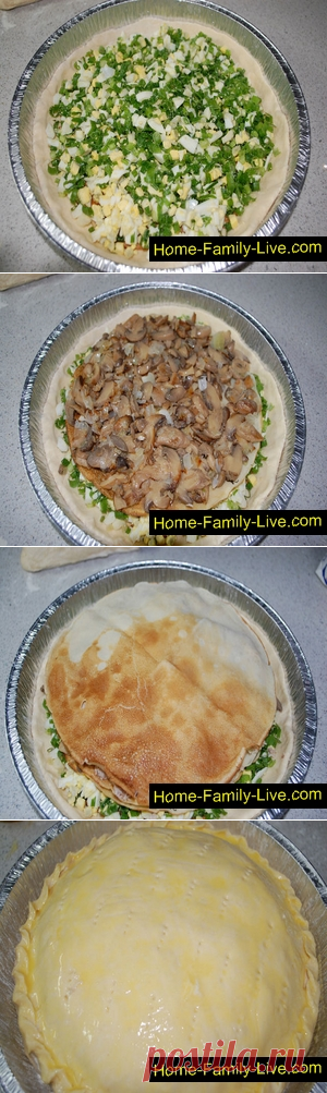 Курник с курицей и грибами/Сайт с пошаговыми рецептами с фото для тех кто любит готовить