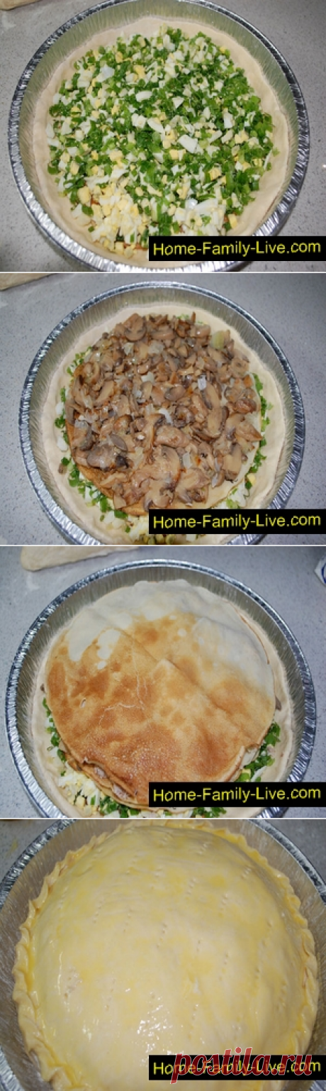 Курник с курицей и грибами/Сайт с пошаговыми рецептами с фото для тех кто любит готовить