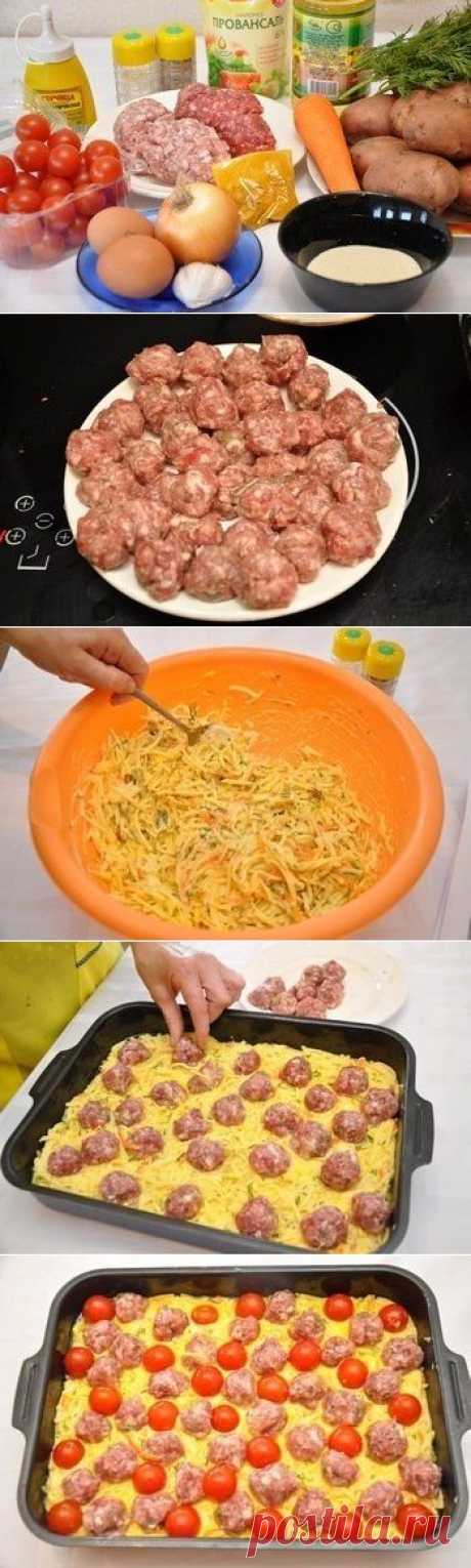 Как приготовить картофельная запеканка с мясными шариками - рецепт, ингридиенты и фотографии