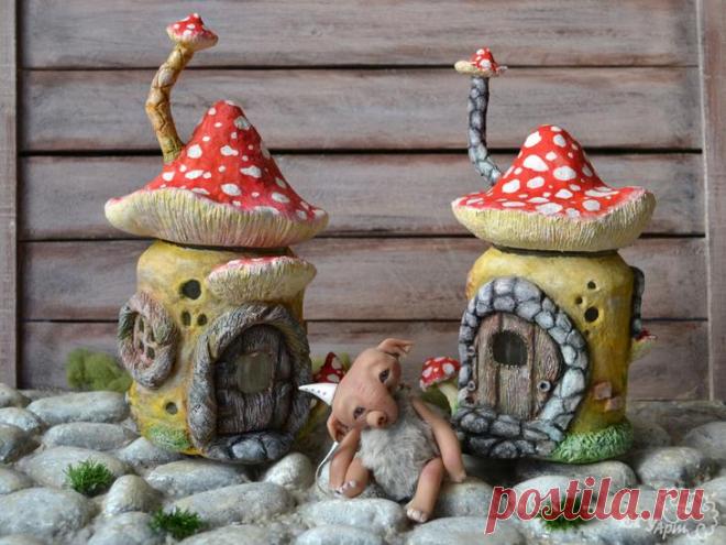 Лепим сказочный «Домик-мухомор»