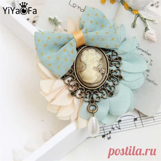 YiYaoFa Украшения Ручной Работы Vintage Глава Лук Брошь Ручной Работы Корсаж Pin Античная Брошь Пряжка Женщины Аксессуары YBR 07 купить на AliExpress