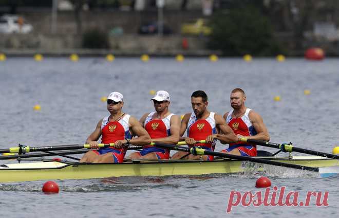 Aртем Косов, Антон Заруцкий, Владислав Рябцев и Никита Моргачев (слева направо) © AP Photo/Andre Penne.  РИО-ДЕ-ЖАНЕЙРО, 9 августа. /ТАСС/. Российский экипаж четверки без рулевого в составе Артема Косова, Антона Заруцкого, Владислава Рябцева и Никиты Моргачева вышел в полуфинал соревнований по академической гребле в рамках Олимпийских игр в Рио-де-Жанейро по результатам дополнительного заезда. |  ТАСС: Спорт - Единственный российский экипаж в академической гребле вышел в полуфинал Олимпиады