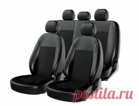 Чехлы на сидение автомобиля Carfashion "ATOM LEATHER", черный/черный/черный купить в Тюмени