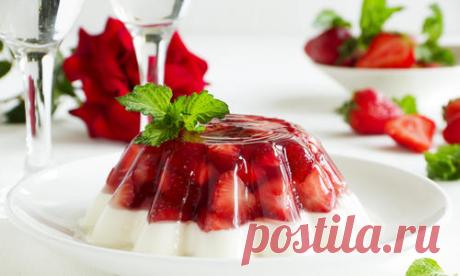 Клубнично-молочное желе для детей. Рецепт