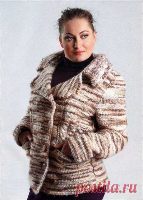 Меланжевый вязаный жакет » Сайт &quot;Ручками&quot; - делаем вещи своими руками