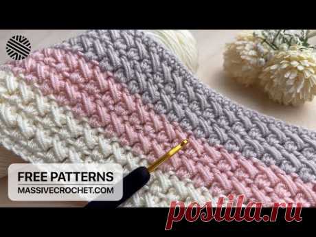 VERY EASY Crochet Pattern for Beginners!⚡️👌 Crochet Stitch for Baby Blanket, Scarf & Bag