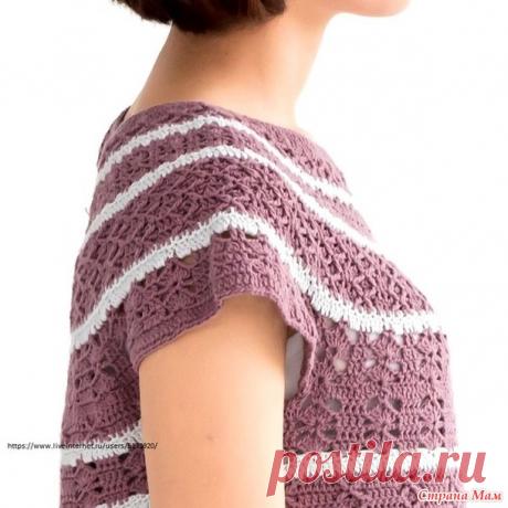 Полосатый топик в тонкую полоску. - Все в ажуре... (вязание крючком) - Страна Мам