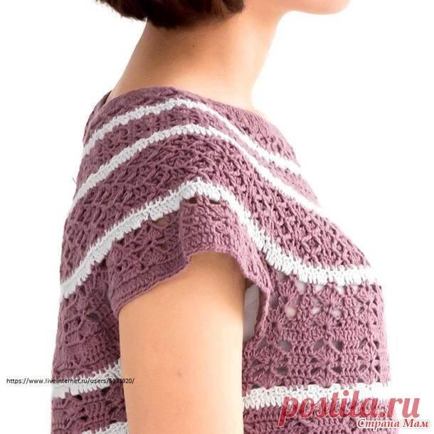Полосатый топик в тонкую полоску. - Все в ажуре... (вязание крючком) - Страна Мам