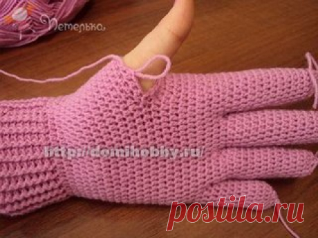 перчатки из тонкой шерстяной пряжи