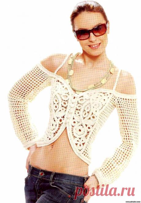 Жакет с ирландским кружевом 1