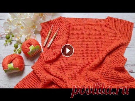 Платье крючком &quot;Листья&quot;. Филейное вязание. Часть 2. Росток. Подрезы. Альбом на сайте &quot;Knithub. Вязание от Светланы Заец&quot; (схемы, описание, фото процесса вязания): Пряжу ТМ &quot;Валенсия&quot; можно приобрести...