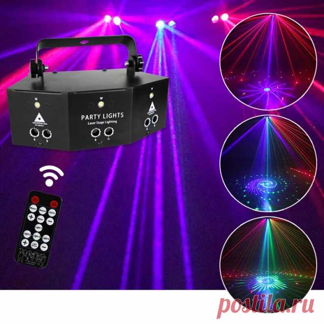 Laser led light remote 9-eye rgb dmx projector strobes dj ktv disco stage light Sale - Banggood.com