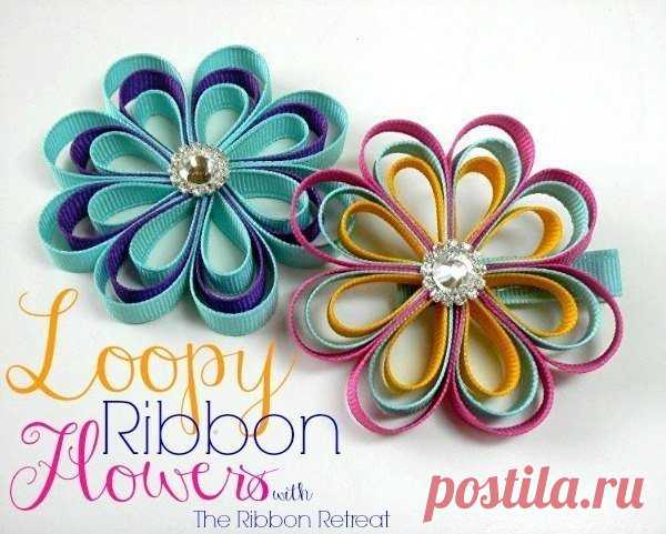 Цветы из плотной ленты своими руками / Цветы из ткани своими руками и вязанные крючком. Заколки для волос / Ёжка - стихи, загадки, творчество и уроки рисования для детей