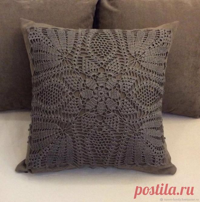 ​Схема вязания красивых интерьерных подушек