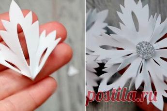 Самый простой и быстрый способ сделать объемную снежинку из фоамирана