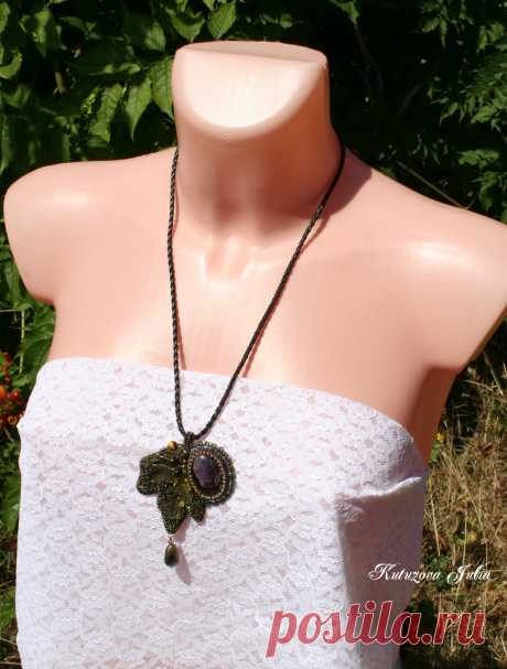 Брошь -кулон с аметистом