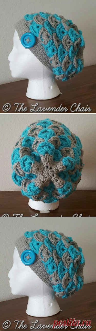 Громоздкая Шелби Шапочка крючком узор - председатель лаванды