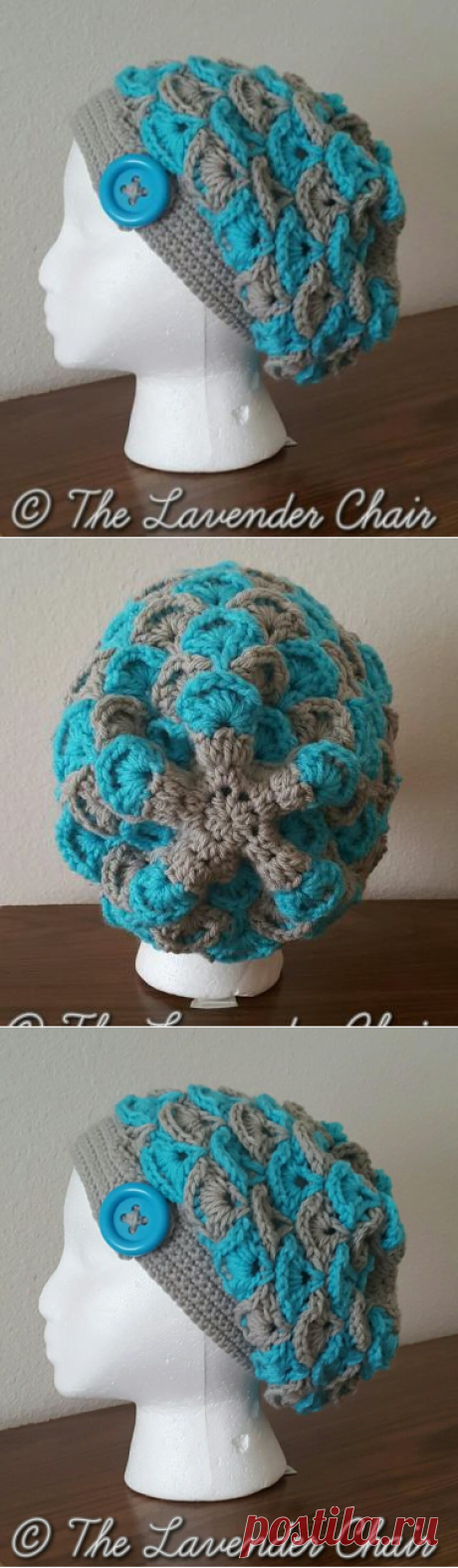 Громоздкая Шелби Шапочка крючком узор - председатель лаванды