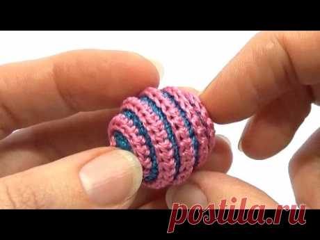 Рельефная обвязка бусины для слингобус (МК №6) // Relief Crochet Beads Tutorial