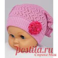 помогите найти схемку Девочки, может знает кто, как связать такую шапочку-косынку?  если не ошибаюсь, вязать на спицах. хотелось бы связать такую внучке на лето!)