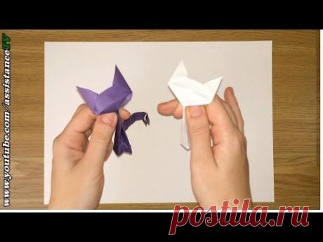 Кошечка из бумаги / Оригами из бумаги на русском