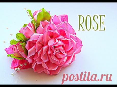 🌺Роза Канзаши "Нежная" Мастер- Класс | KANZASHI