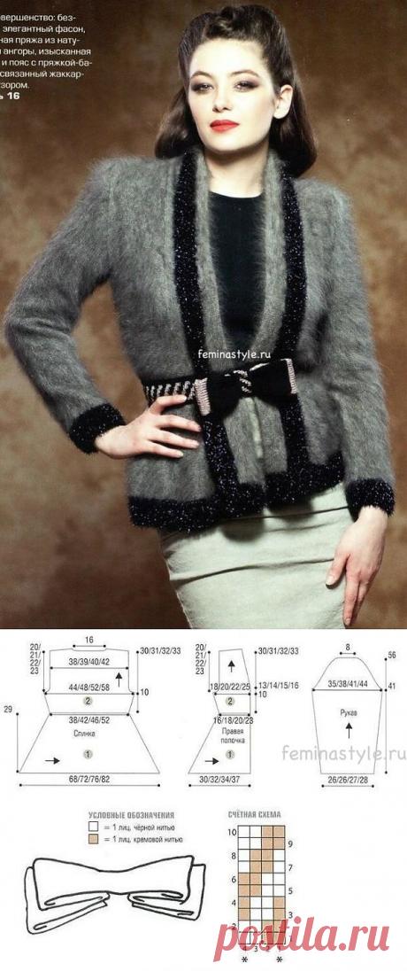 Жакет из ангоры связанный спицами / Рукоделие / Домоводство / Женские секреты / Женский стиль