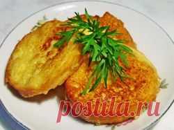 Гренки из батона с яйцом и молоком.