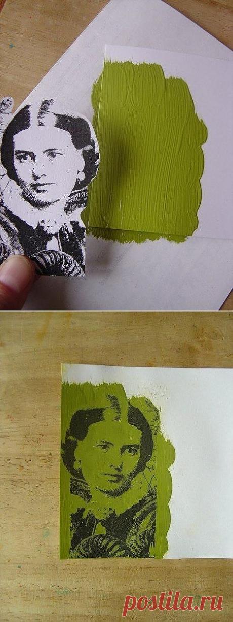 Перенос изображения с помощью акриловой краски