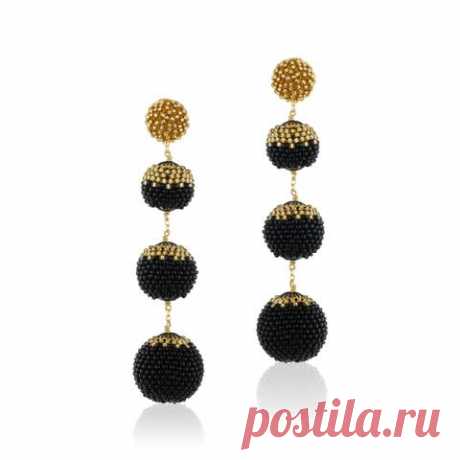 Gumball Earrings Black and Gold - Qetia