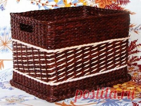 Плетение из газет. Мастер-класс по загибке края косичкой