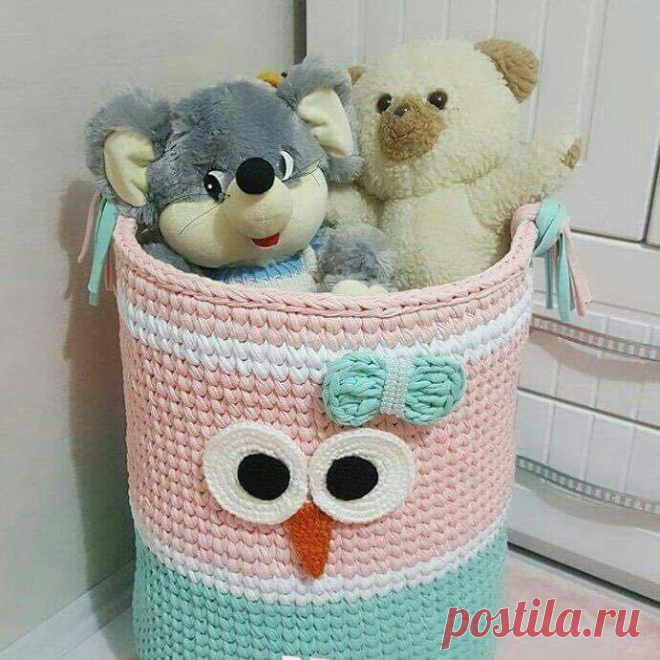 Вяжем красивые корзины для интерьера из трикотажной пряжи — I Love Hobby — Лучшие мастер-классы со всего мира!
